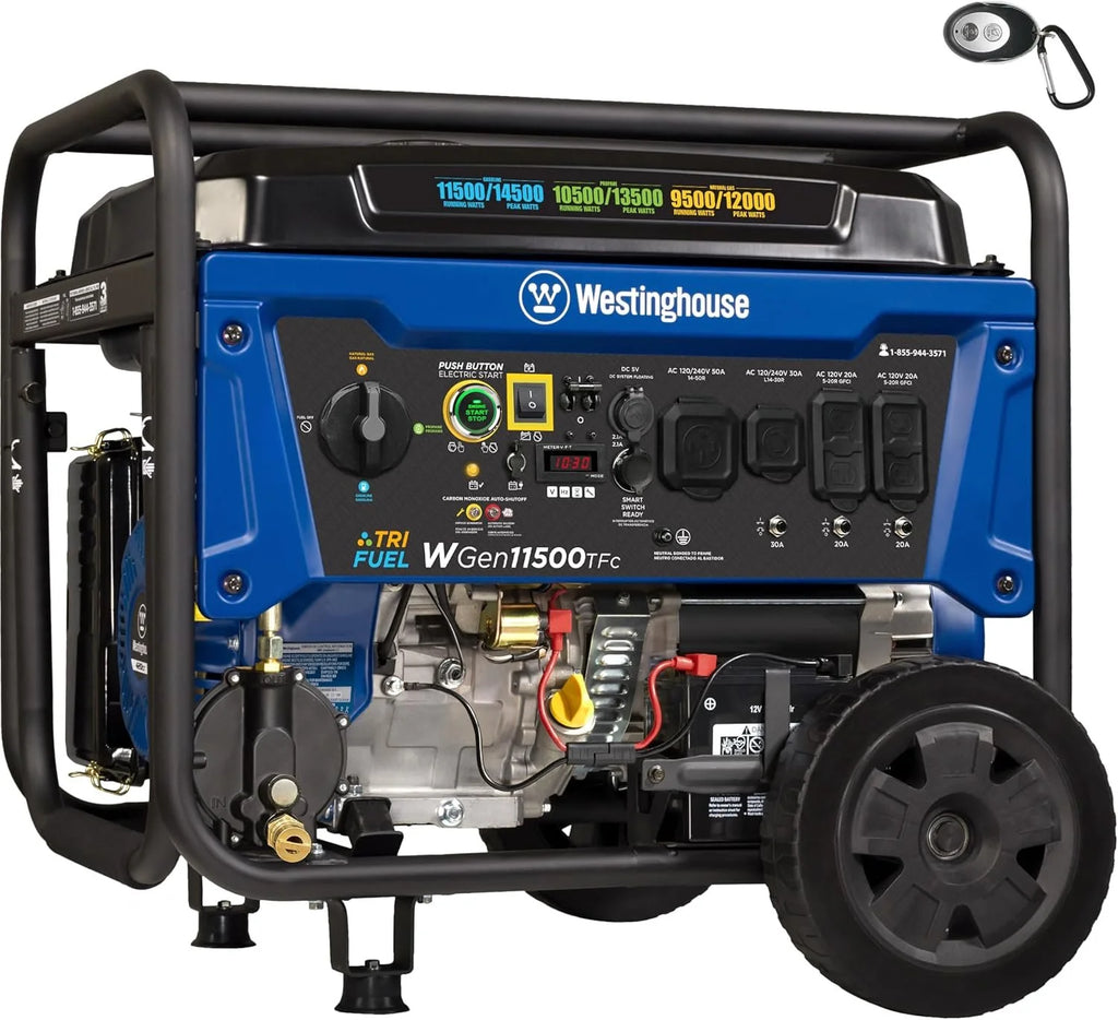 Westinghouse 14,500 Watt Tri-Fuel Portable Generators.