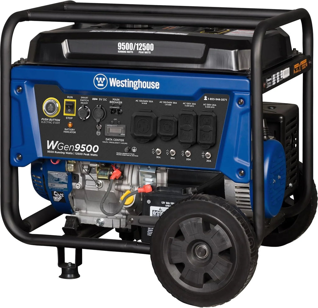 Westinghouse 9500 Peak Watt Home Backup Portable Gas Powered Generators.