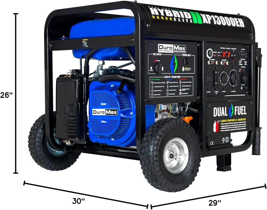 DuroMax XP13000EH 13,000 Watt Dual Fuel Portable Generators.