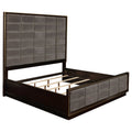 Coaster Fine Furniture Durango Bedroom Set – Grid-Tufted Velvet Headboard & Gold Hardware