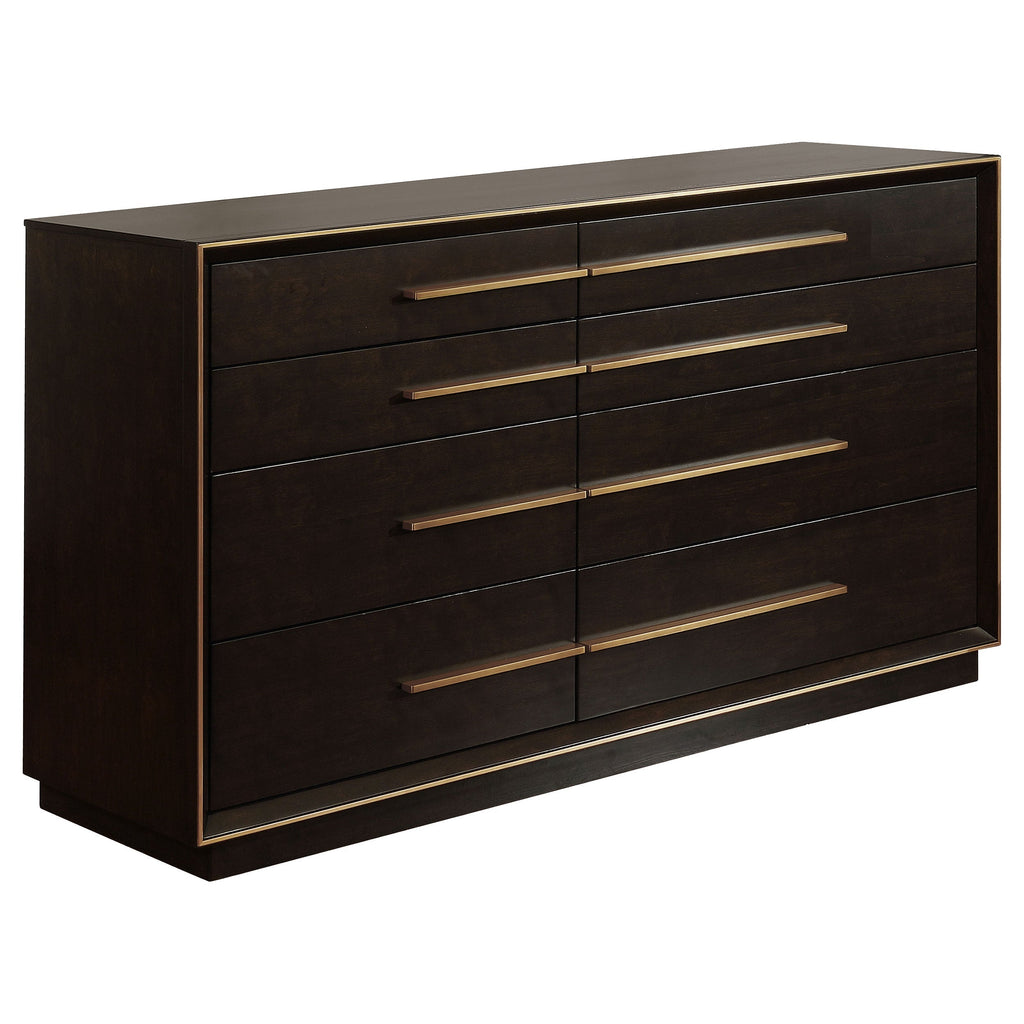 Coaster Fine Furniture Durango Bedroom Set – Grid-Tufted Velvet Headboard & Gold Hardware