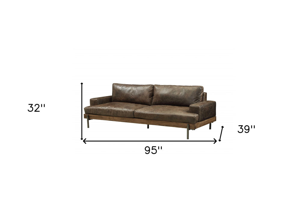Comstock Leather Sofa - Chocolate