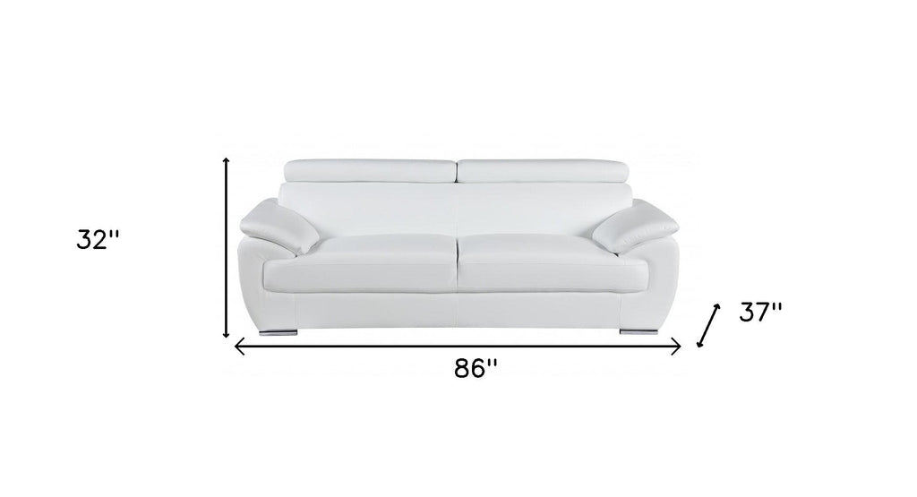 Sterling Leather Sofa – White