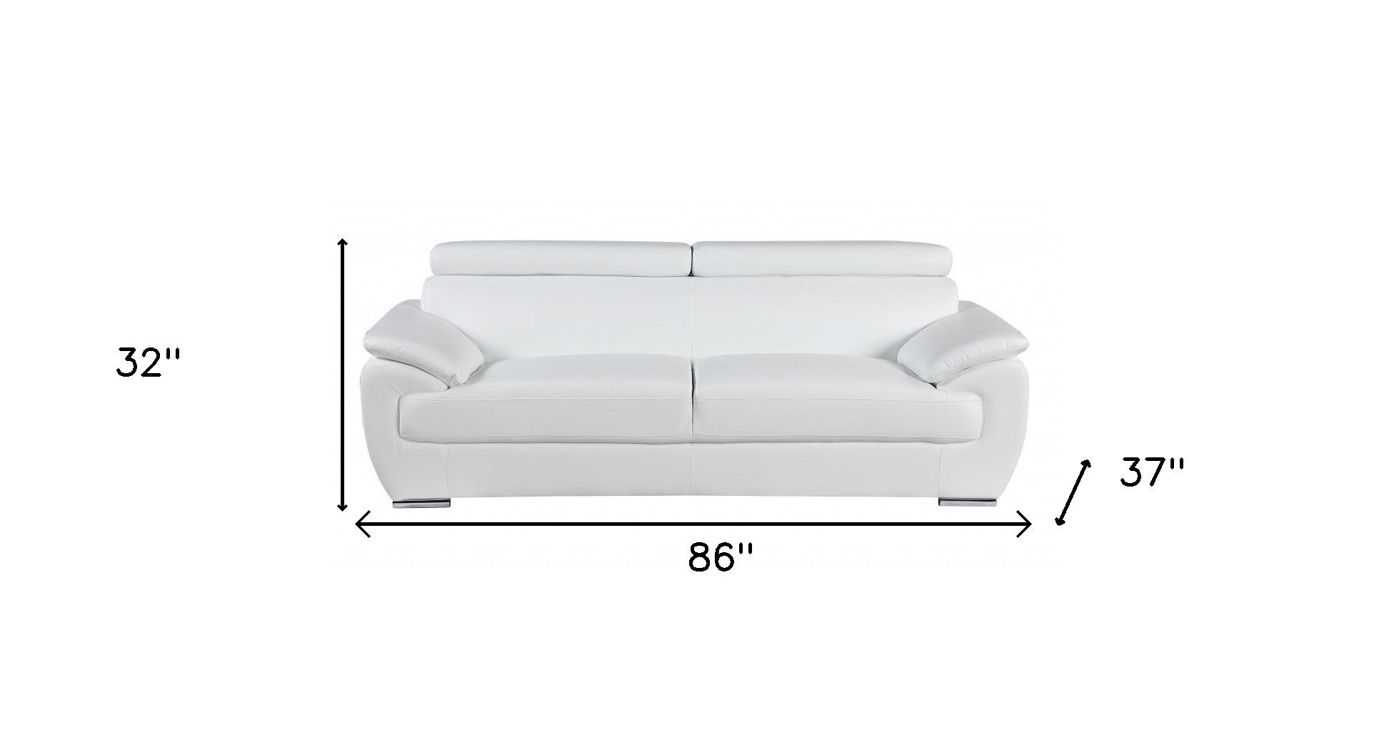 Sterling Leather Sofa – White
