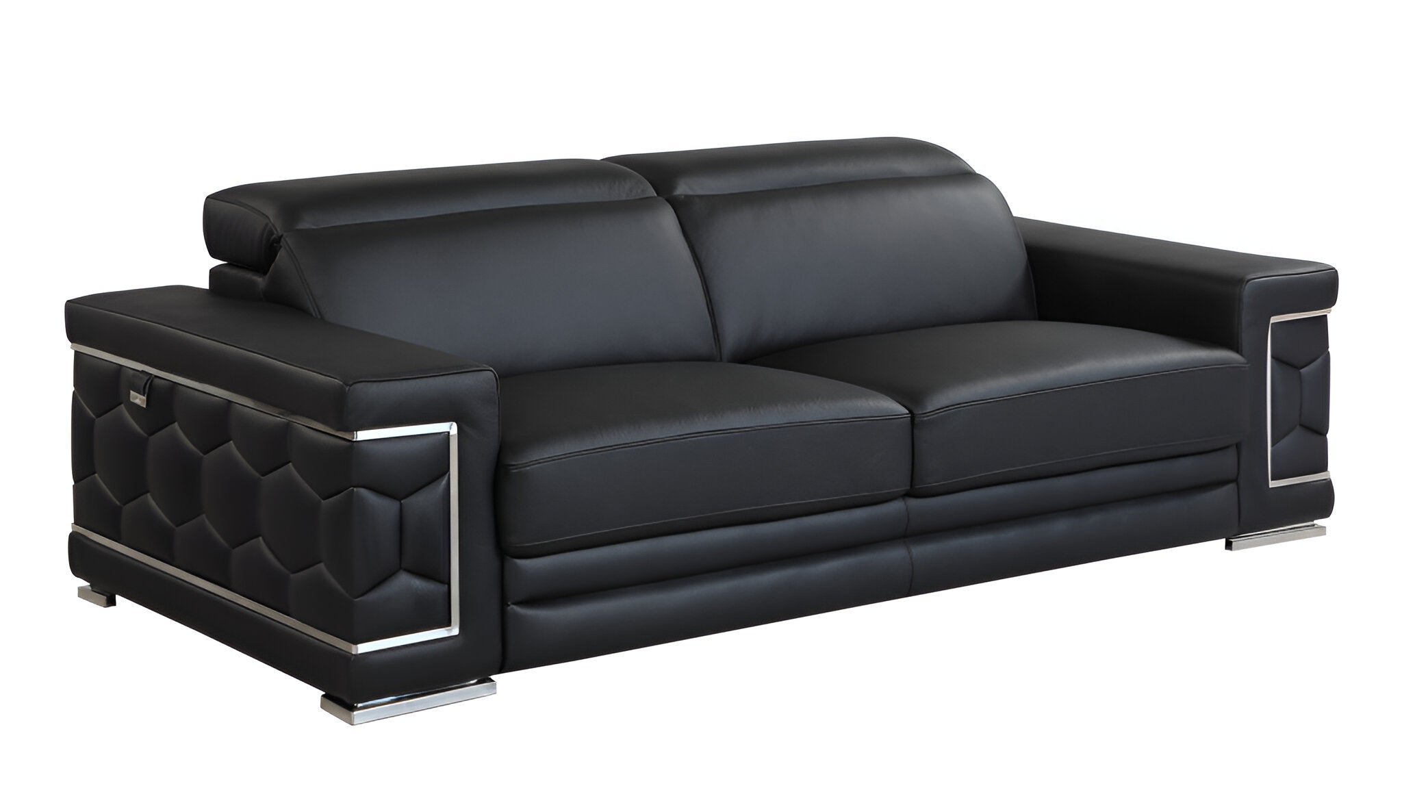 Milan Leather Sofa - Black