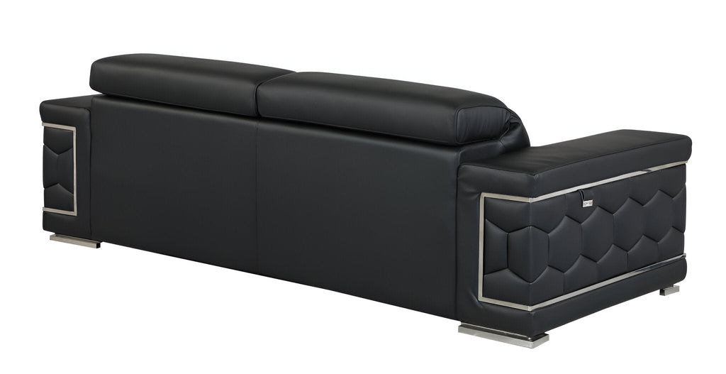 Milan Leather Sofa - Black