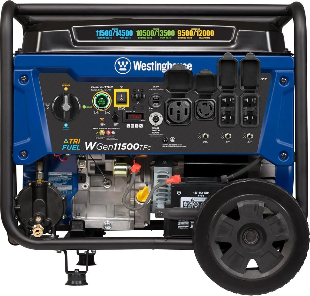 Westinghouse 14,500 Watt Tri-Fuel Portable Generators.