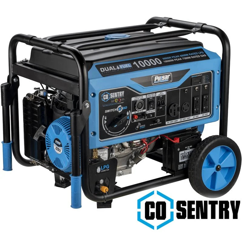 Pulsar 10,000 Watt Dual Fuels Portables Generator PG10000BRCO