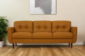 The Longhorn – Orange Leather Sofa with Black Legs