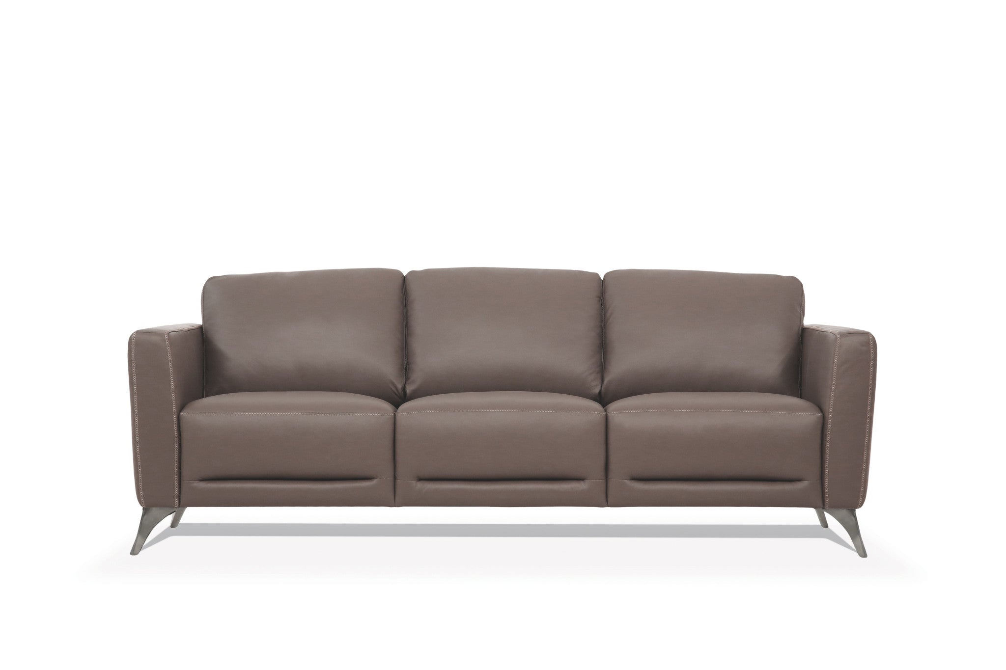 The Belmont – Taupe Leather Sofa with Black Legs