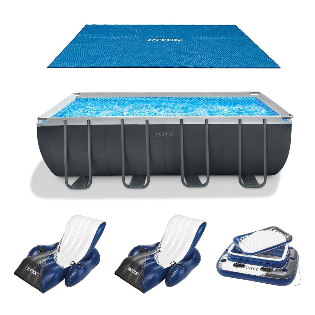 INTEX 18' x 9' x 53" Ultra XTR Frame Pool, Cover, Cooler, and Float (2 Pack) image 0
