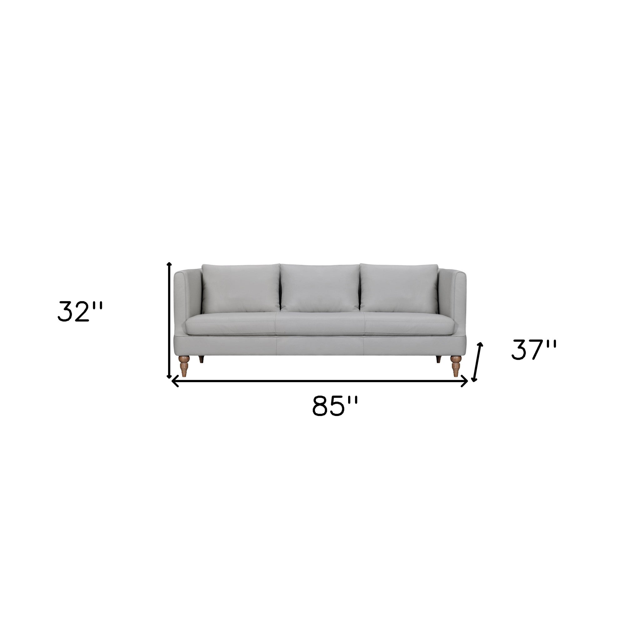 The Ravello – Gray Leather Sofa