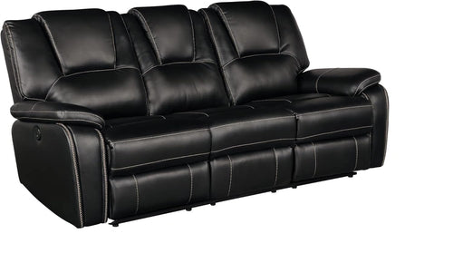 Bergenfield Furniture Manual Recliner Sofa Set Bonded Leather Reclining Loveseat Couch Living Room Black