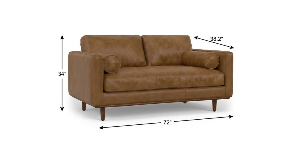 Lennox Leather Sofa with Ottoman – Brown