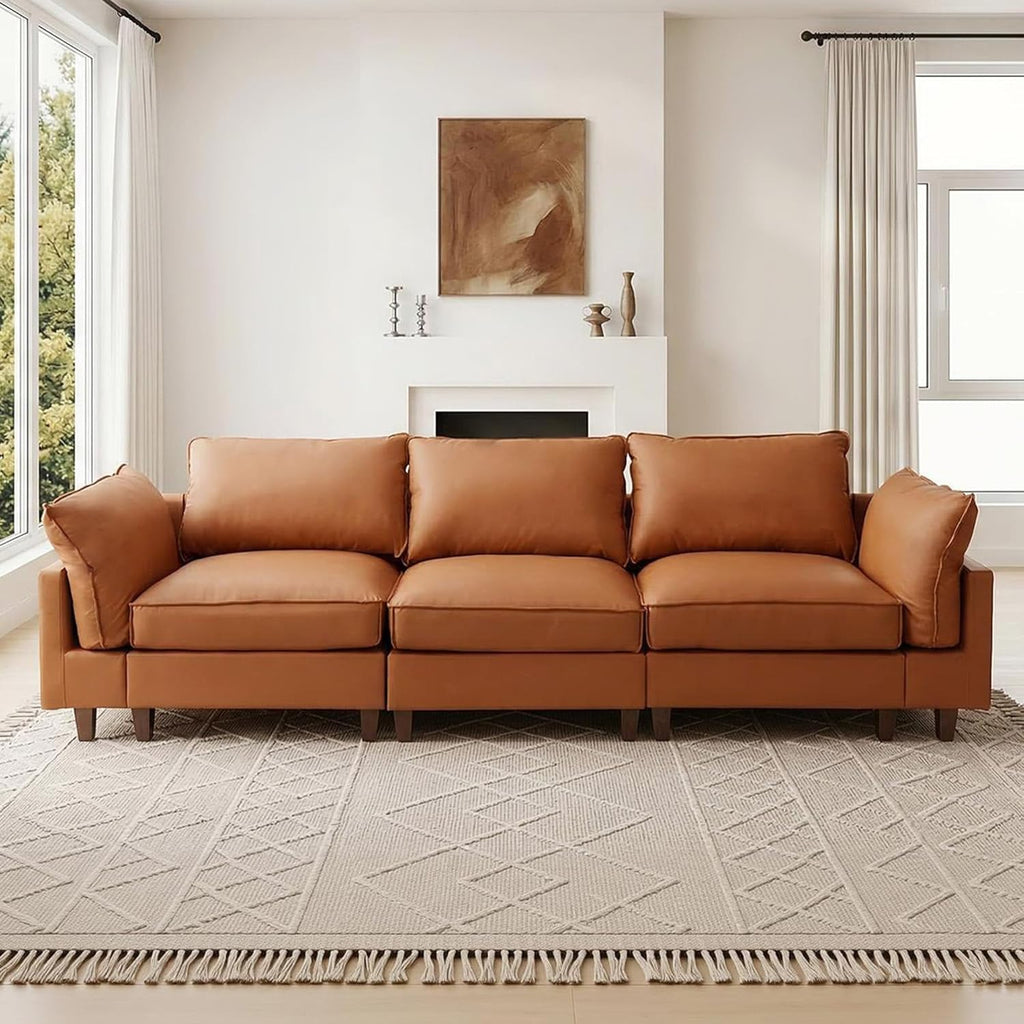 Bergenfield Furniture Modular Sectional Couch Oversized Cloud Couch 3 Seat L Shaped Sofa