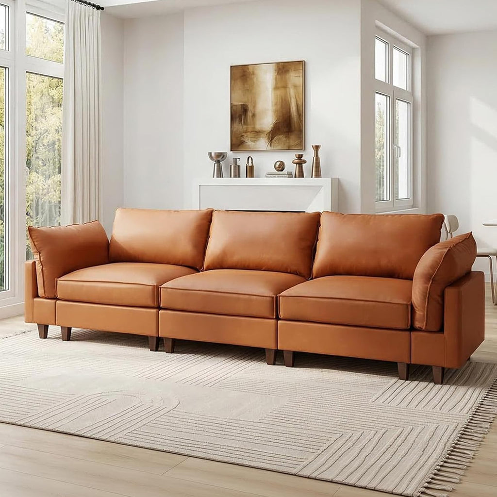 Bergenfield Furniture Modular Sectional Couch Oversized Cloud Couch 3 Seat L Shaped Sofa