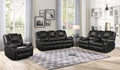 Bergenfield Furniture Manual Recliner Sofa Set Bonded Leather Reclining Loveseat Couch Living Room Black