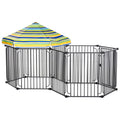 Dog Playpen with Door & Removable Cover for Small & Most Medium Sized Dogs Indoor & Outdoor Use, 47" H