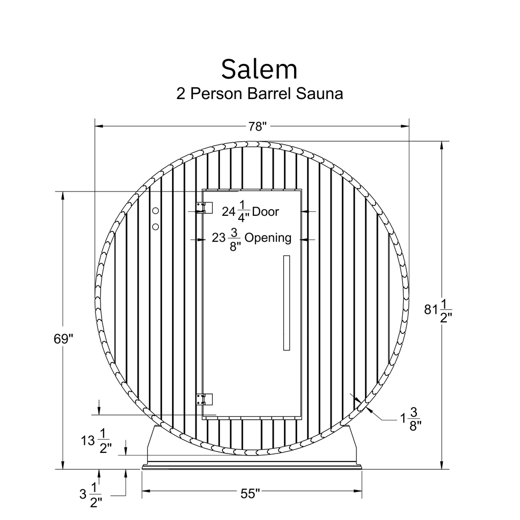 Salem 2 Person Barrel Sauna