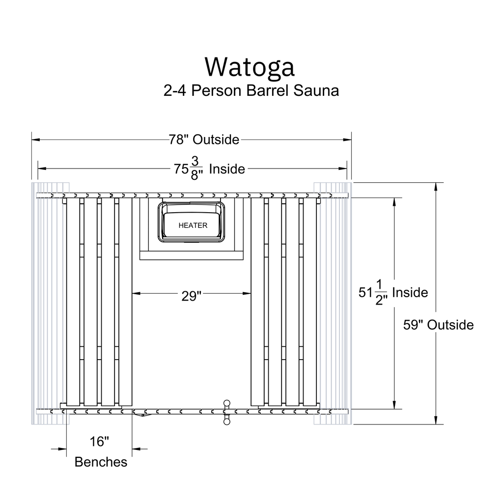 Watoga 2-4 Person Barrel Sauna