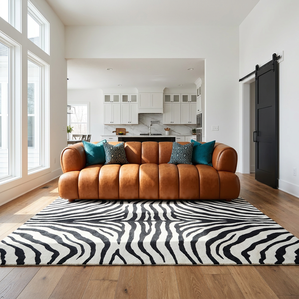Cognac Top-Grain Leather Sofa