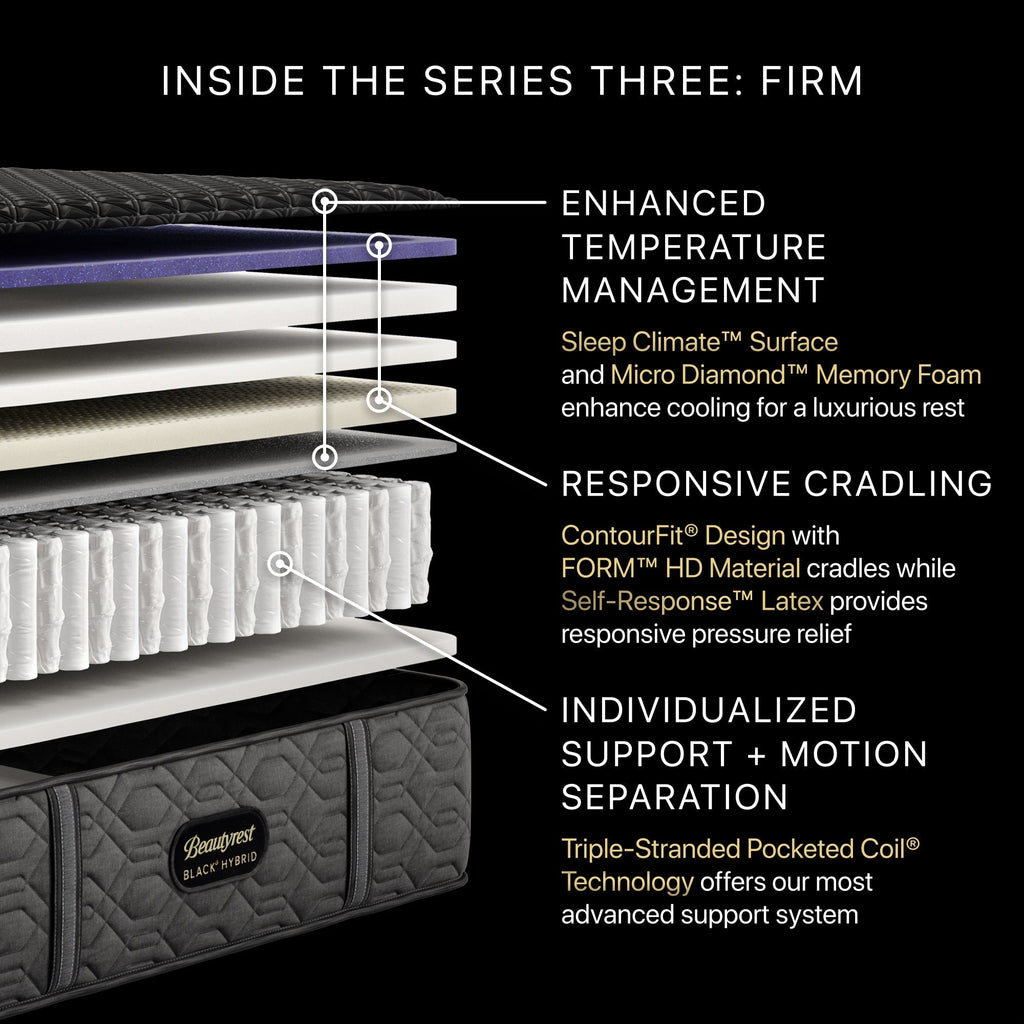 Beautyrest Black® Hybrid Series Three Firm Mattress