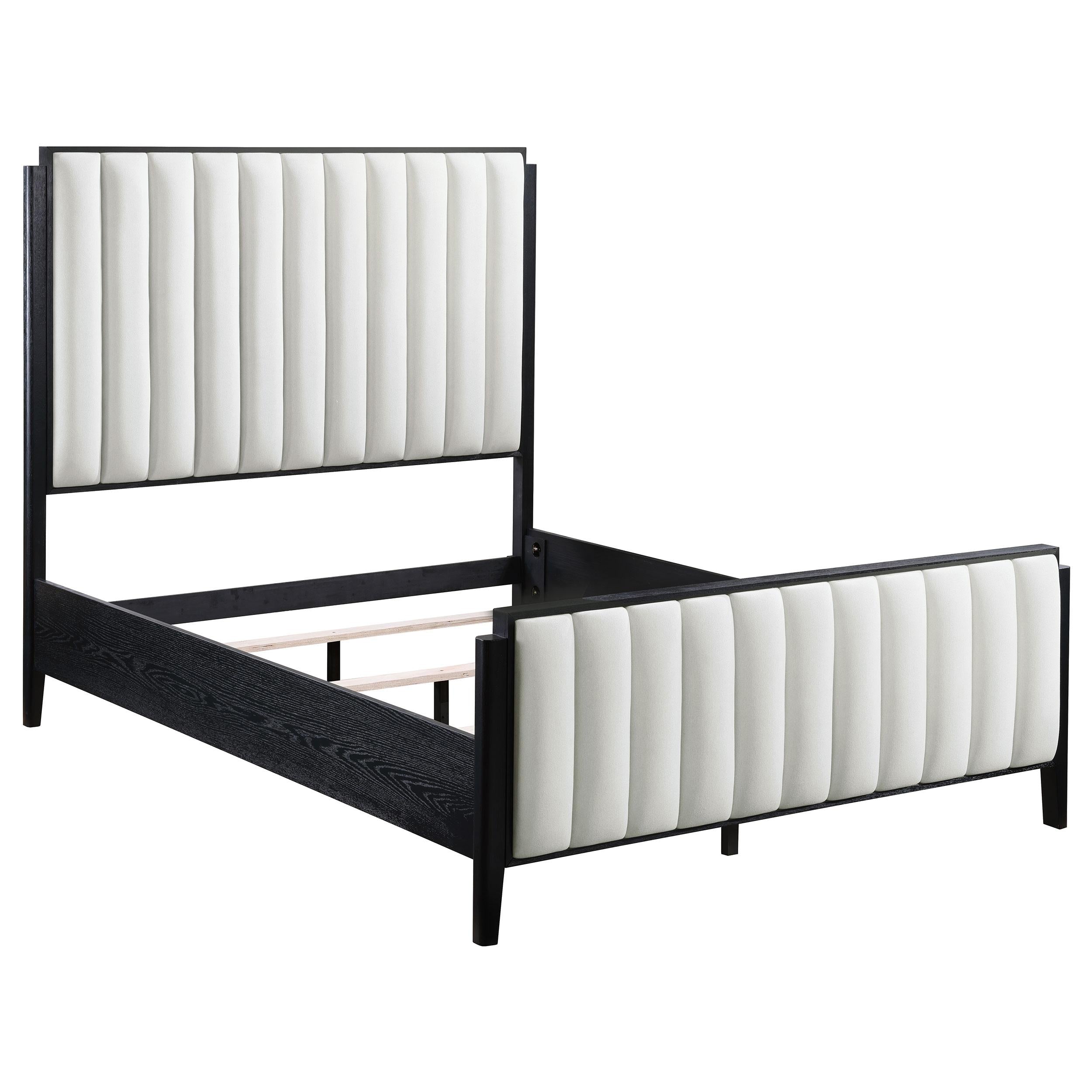 Coaster Fine Furniture Brookmead Modern Bedroom Furniture Set – Wire-Brushed Finish with Fluted Texturing, Golden Demi-Lune Handles, and English Dovetail Craftsmanship