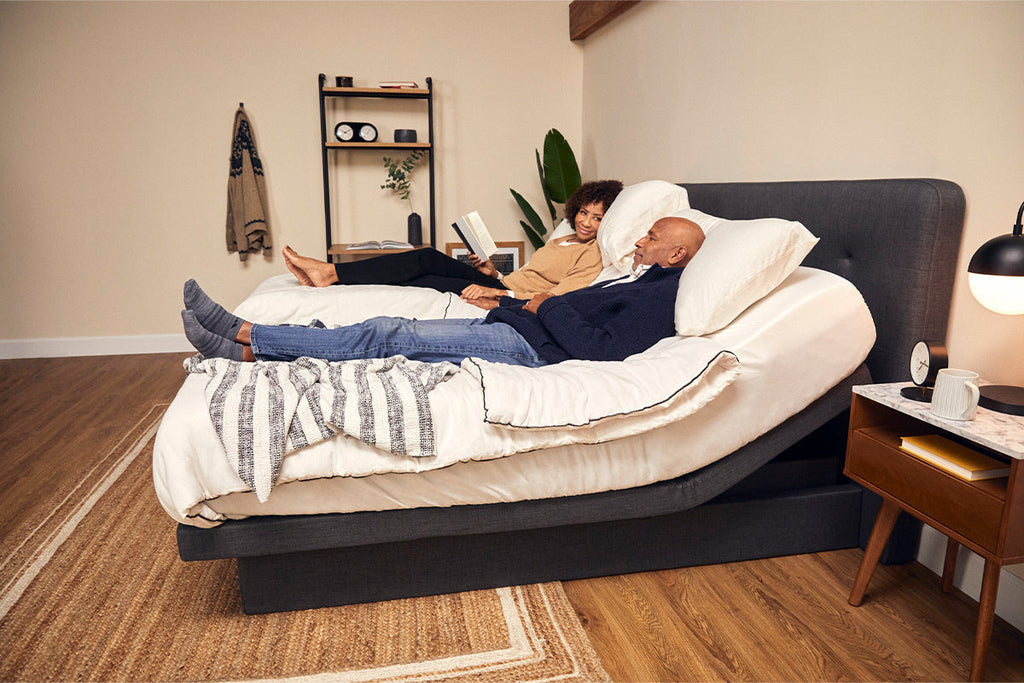 The Dawn House Bed - Adjustable Base Split King Ivory - Floor Model