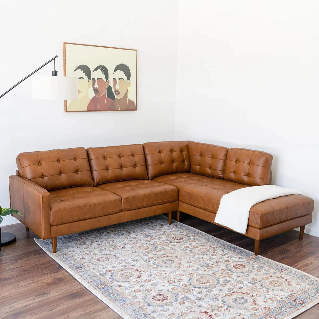 Lucco Top-Grain Leather Sectional