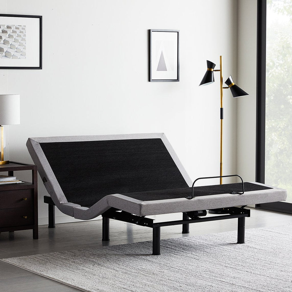Malouf Structures™ M555 Smart Adjustable Bed Base – 5 Preset Positions including Zero Gravity, Advanced Vibrational Massage, and Bluetooth App Control - Floor Model