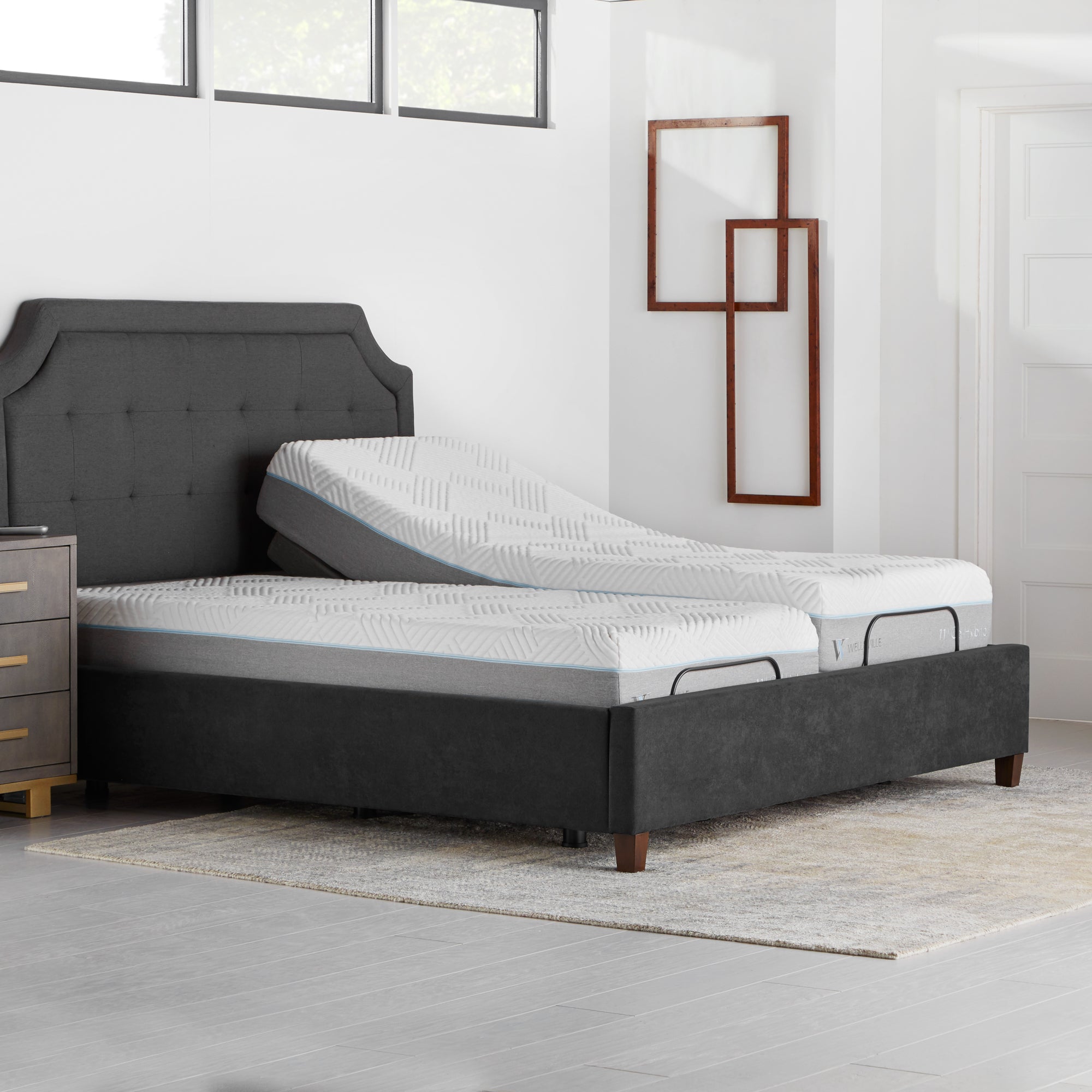 Malouf E455 Smart Adjustable Bed Base - Independent Head & Foot Tilt