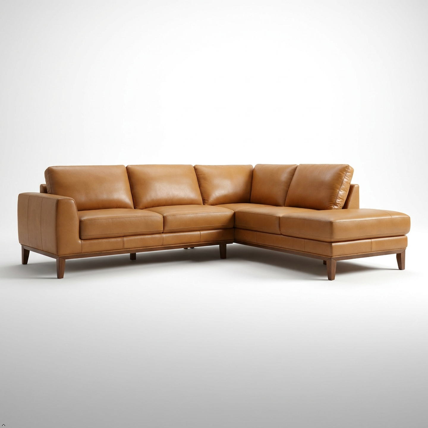 Benson Top-Grain Leather Sectional with Chaise