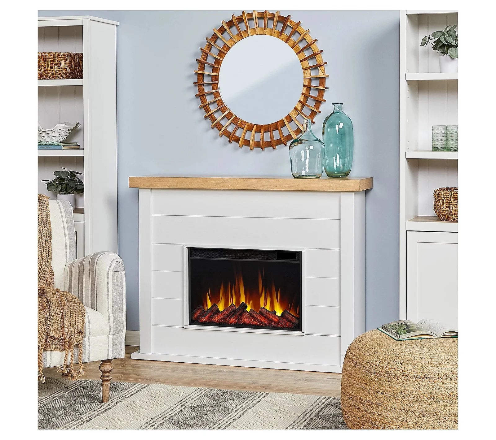 Real Flame Marshall 49″ Slim Electric Fireplaces.