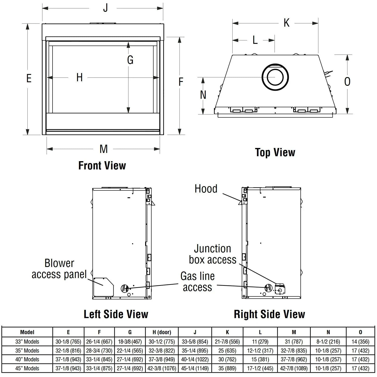 Superior DRT2033 Direct Vent Gas Fireplaces.