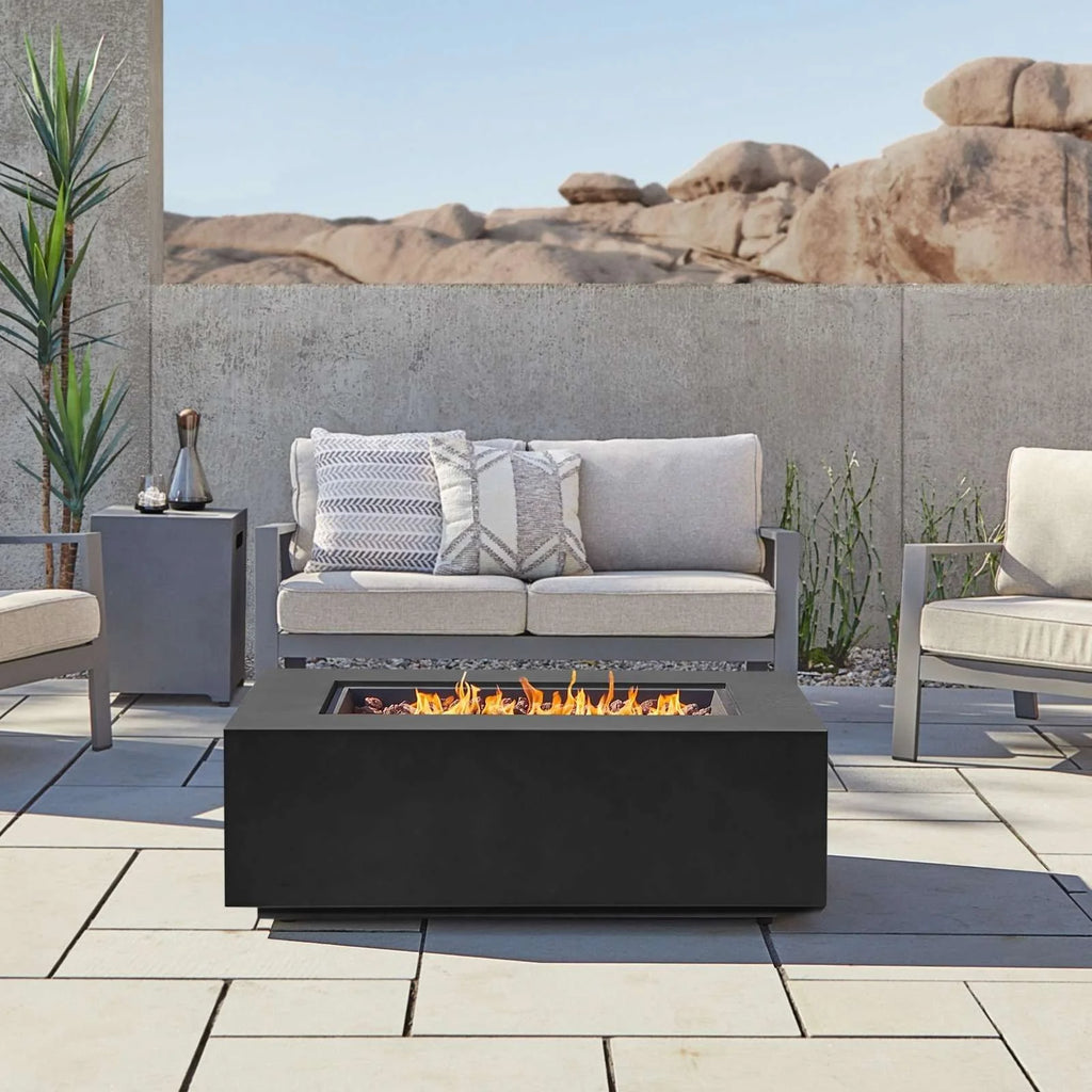 Real Flame Aegean 50″ Rectangle Propanes Gas Outdoor Fire Tables