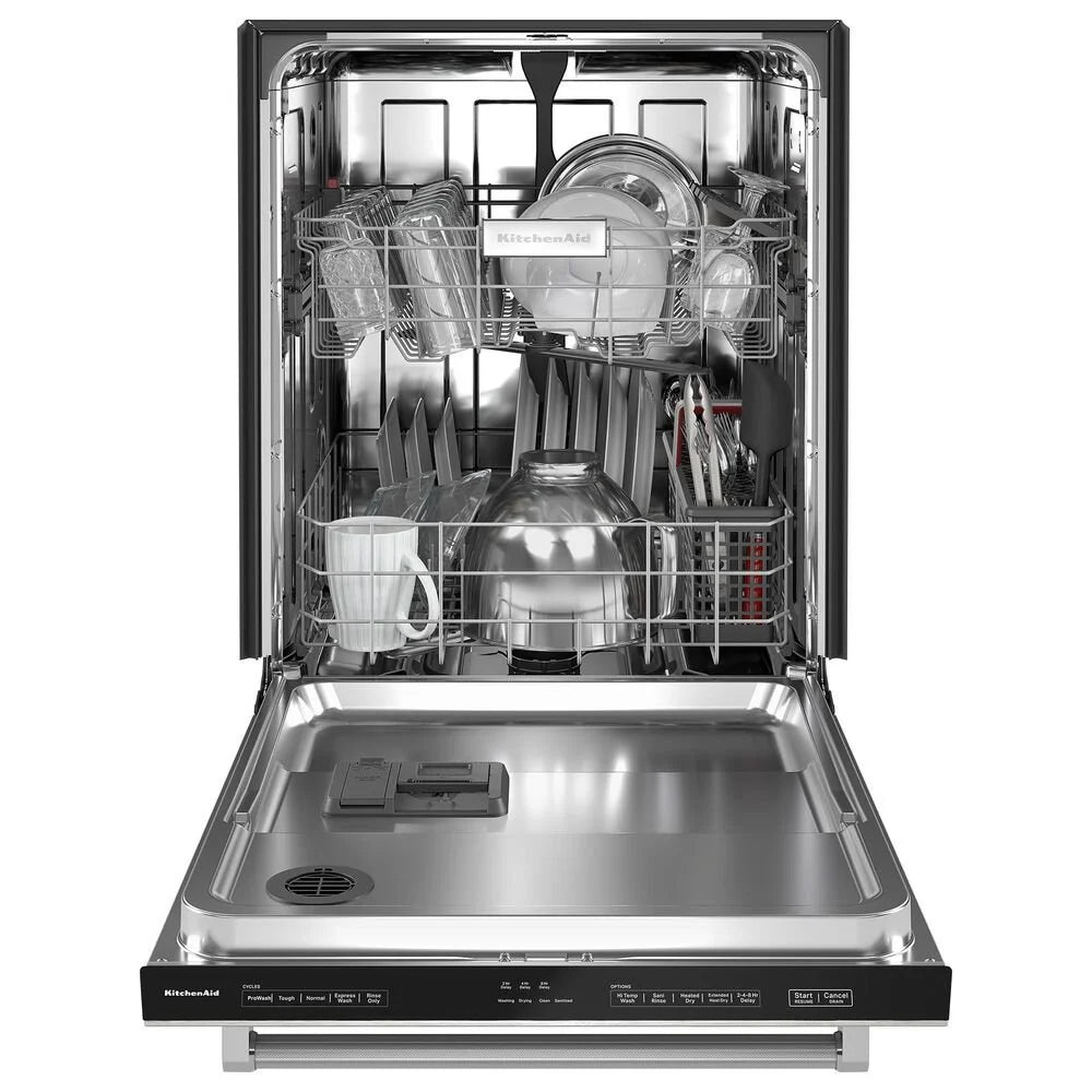 KitchenAid 24″ Fully-Integrated Built-In Dishwashers with 30 Total Wash Jets in PrintShield Stainless Steels