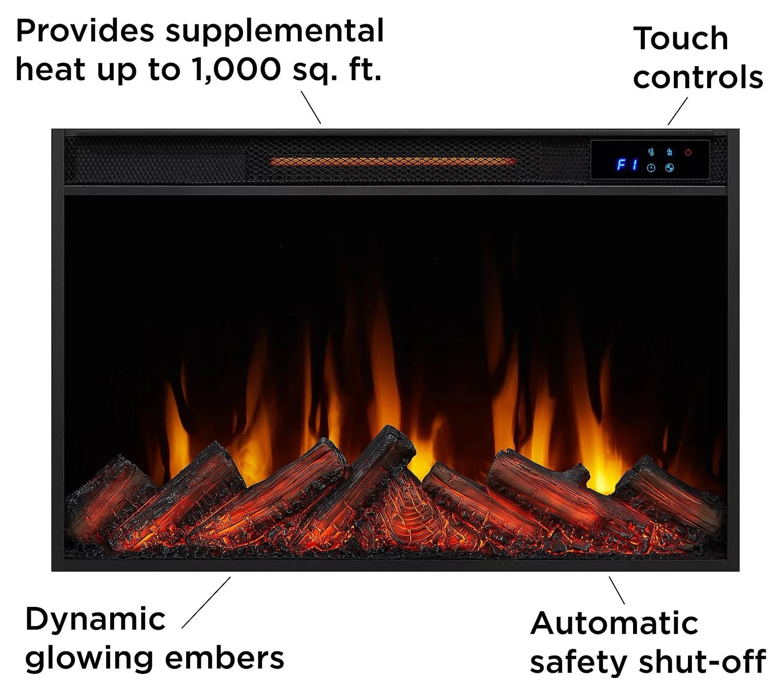 Real Flame Marshall 49″ Slim Electric Fireplaces.