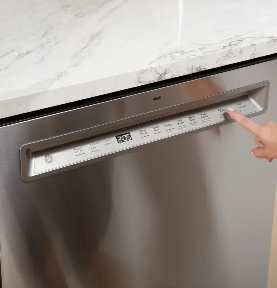 GE – 24″ Front Control Built-In Tub Dishwashers with 3rd Rack, Sanitize Cycle and 47 dBA – Stainless Steels