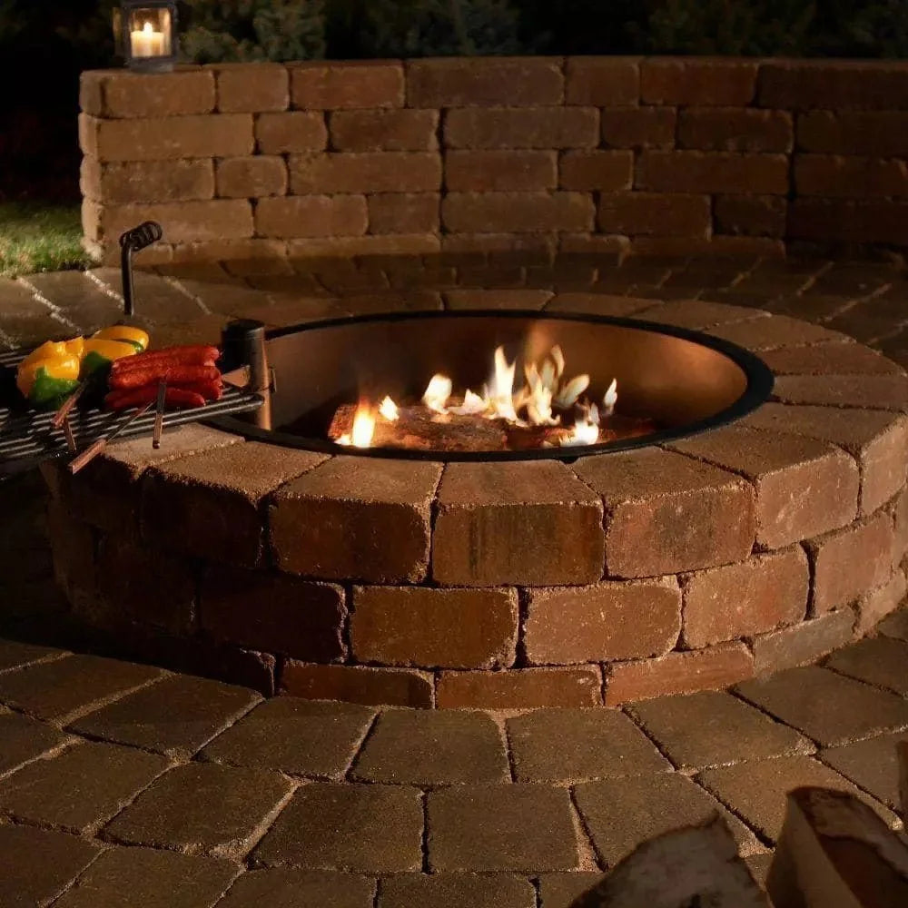 Necessories Wood Burning Fire Pit Kit 48″ w/ Cooking Grate, Concretes in Santa Fes