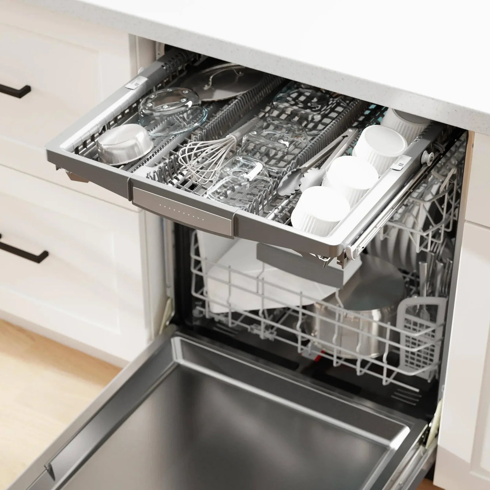 Bosch 800 Series 24 in. Top Control Smart Dishwashers with 42 dBa Sound Level, 3rd-Rack, CrystalDry &amp; Pockets – Stainless Steel