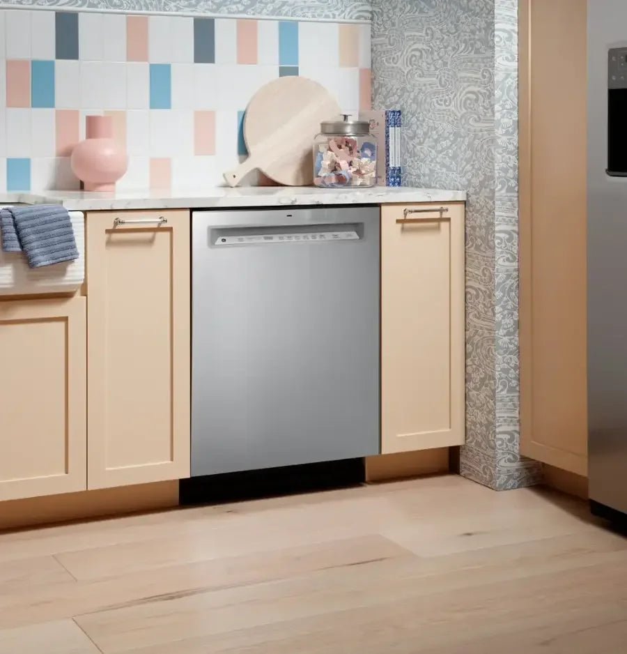GE – 24″ Front Control Built-In Tub Dishwashers with 3rd Rack, Sanitize Cycle and 47 dBA – Stainless Steels