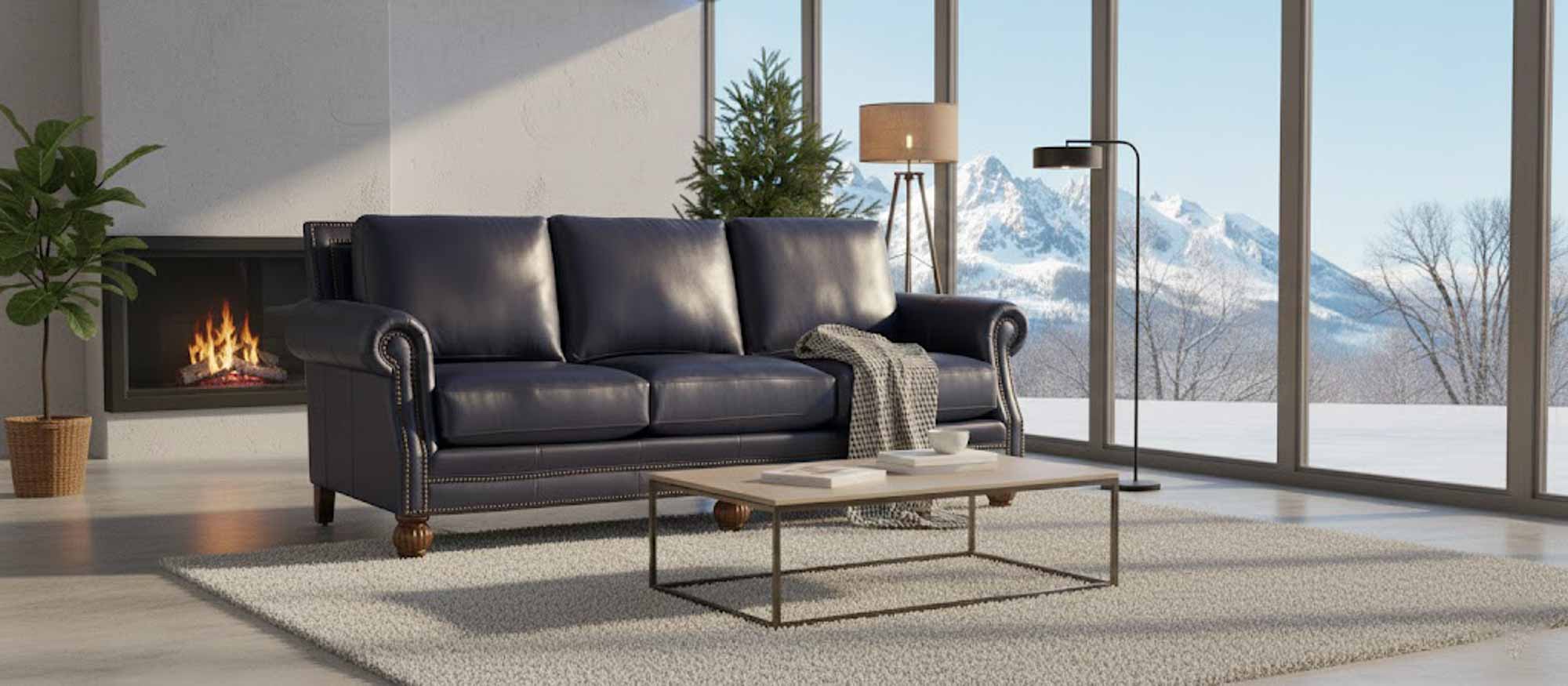 Chex Leather Loveseat
