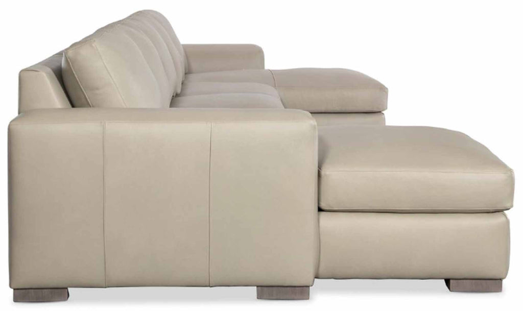 Donovan Leather Sofa With Chaise