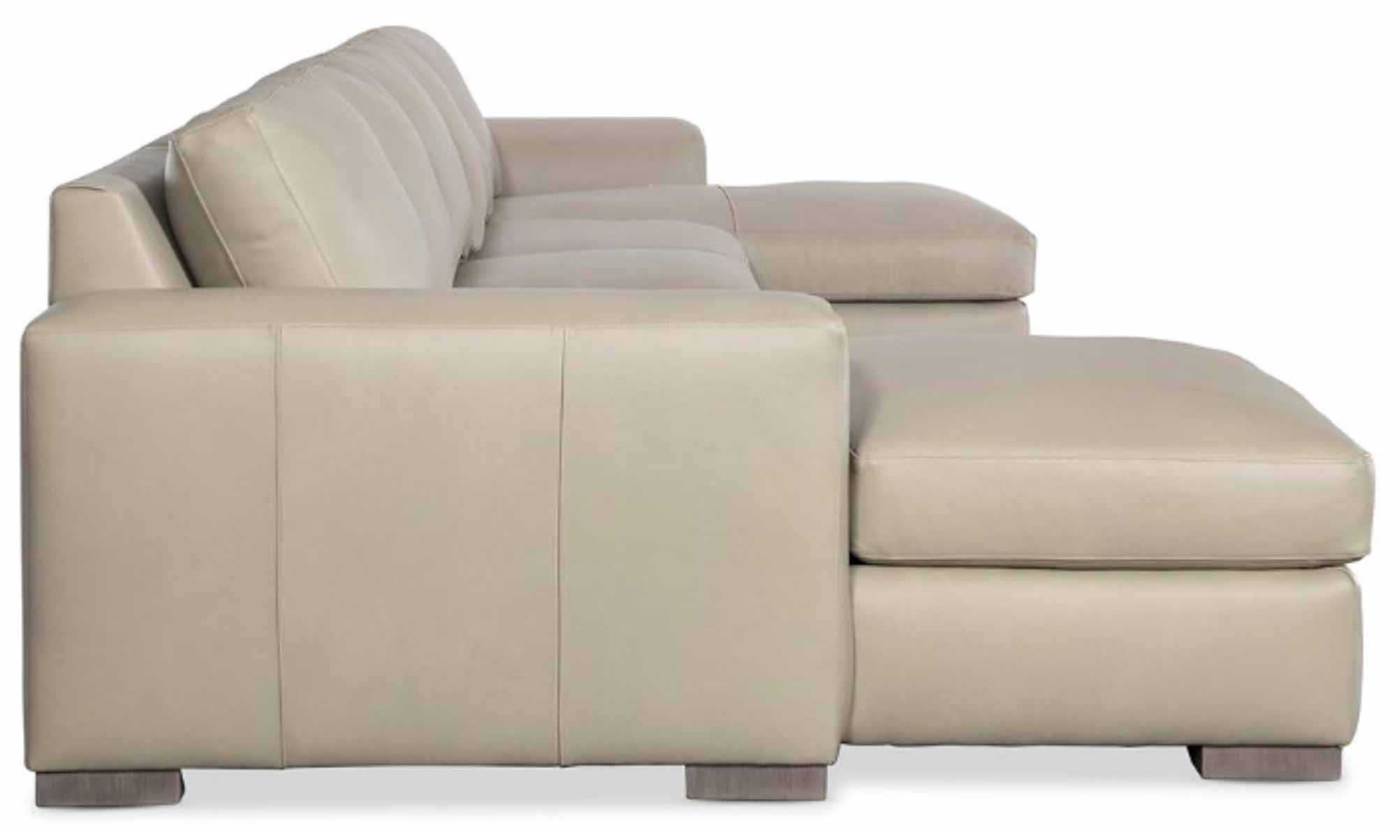 Donovan Leather Sofa With Chaise