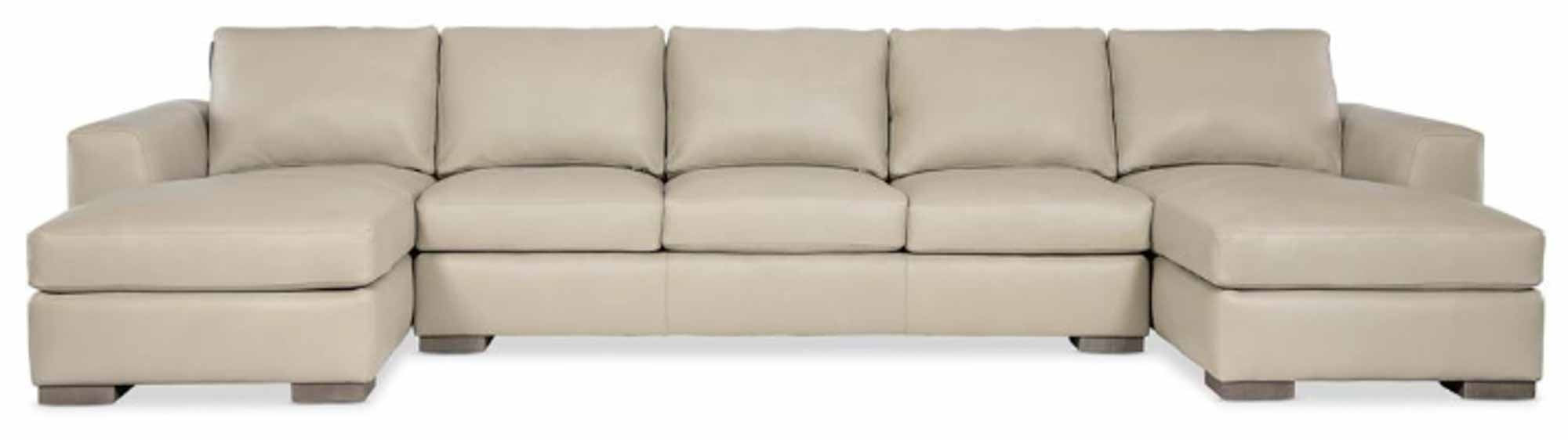 Donovan Leather Sofa With Chaise