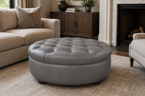 Ashbrook Leather Ottoman