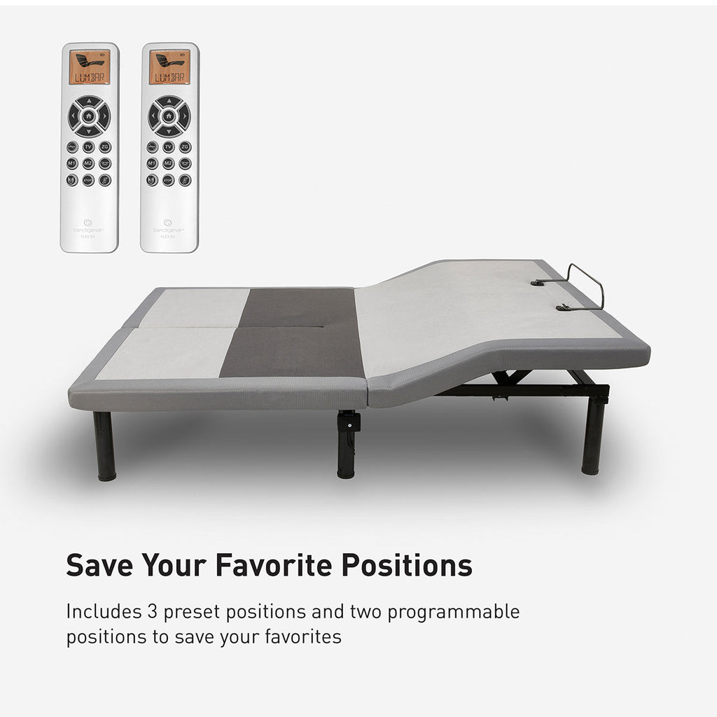 Bedgear Flex LSX Adjustable Base - 4-Motor Articulation with Bluetooth Audio & Massage