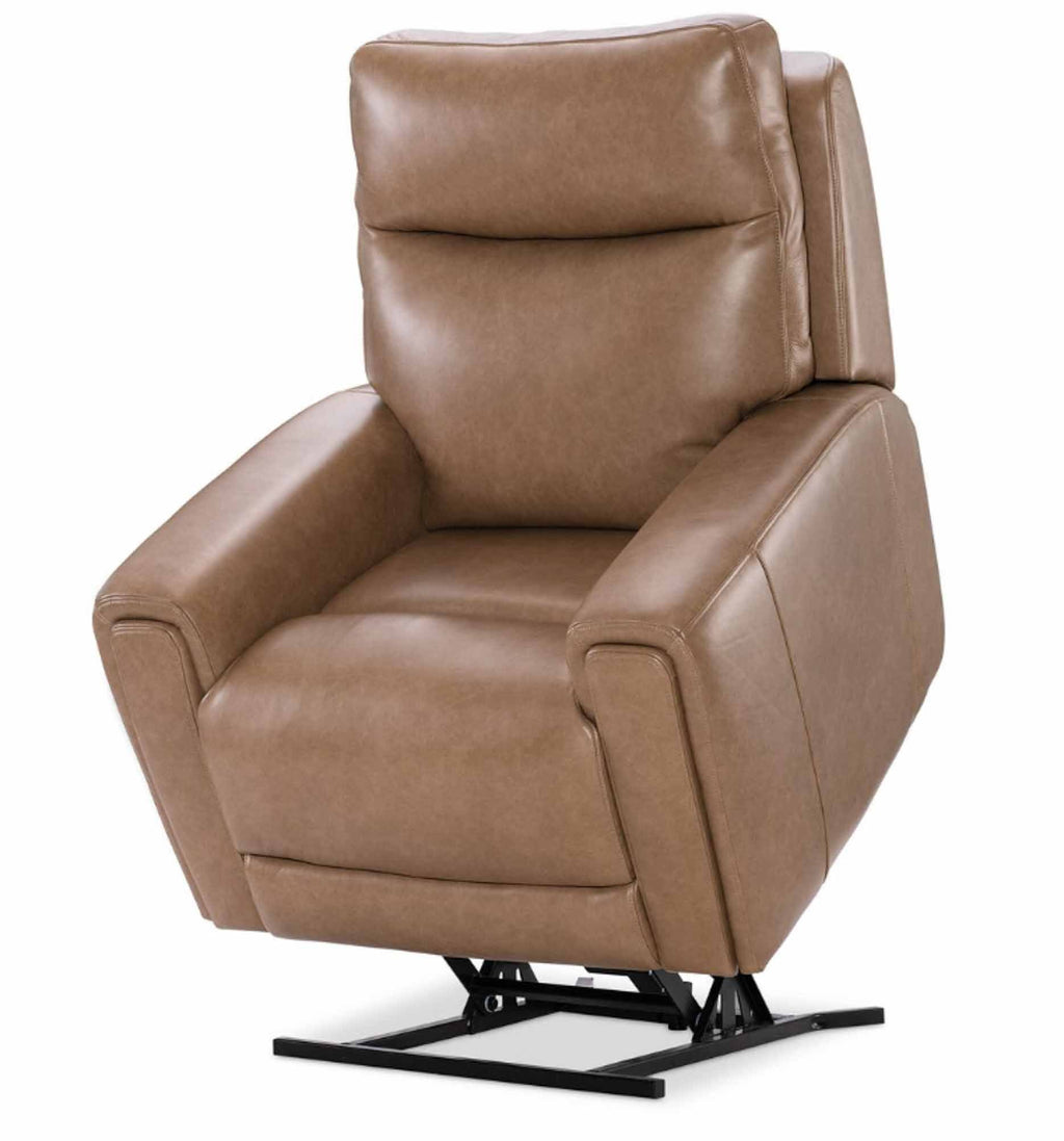 Raze Leather Power Lift Recliner With Articulating Headrest And Lumbar In Light Brown