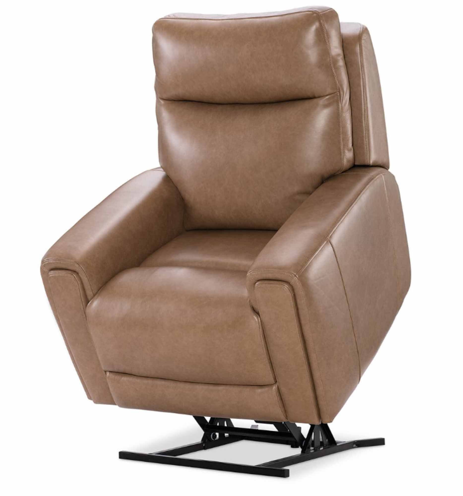 Raze Leather Power Lift Recliner With Articulating Headrest And Lumbar In Light Brown