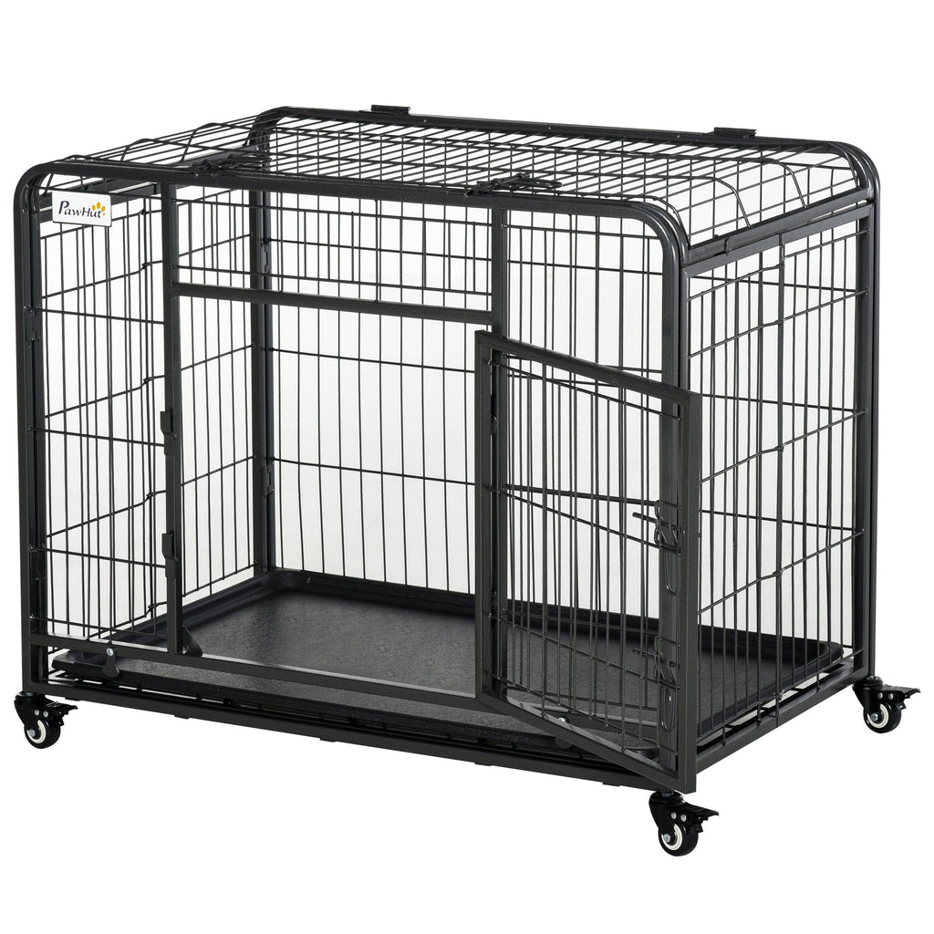 Metal Dog Crate Heavy Duty Kennel with Removable